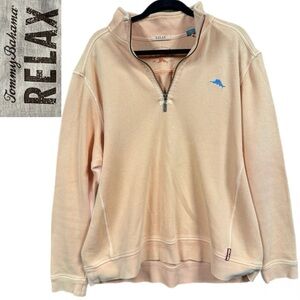 Tommy Bahama Relax 1/4 Zip Sweatshirt – Light Orange – Casual Comfort Sz XL